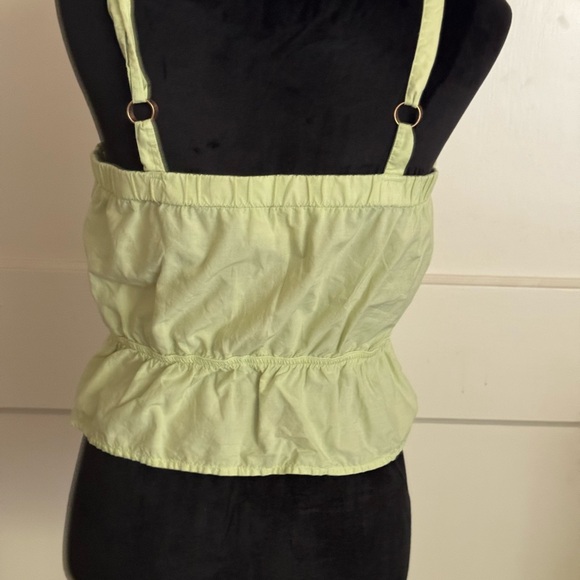 Nation LTD Gabrielle Cami Top Lime 100% Cotton Adjustable Straps Bra Friendly S - Picture 5 of 13
